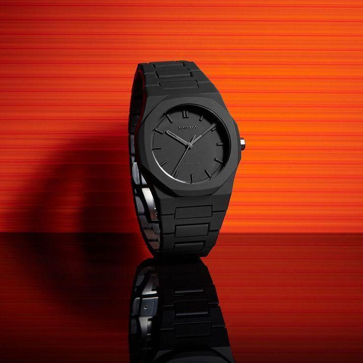 Black Stainless Steel Watch with Quartz Movement