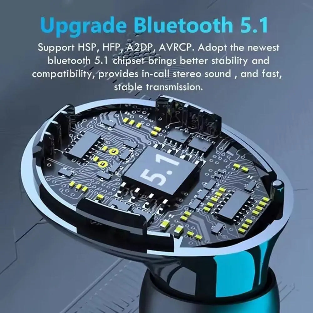 Black Bluetooth Earbuds with Charging Case Gulfluxe