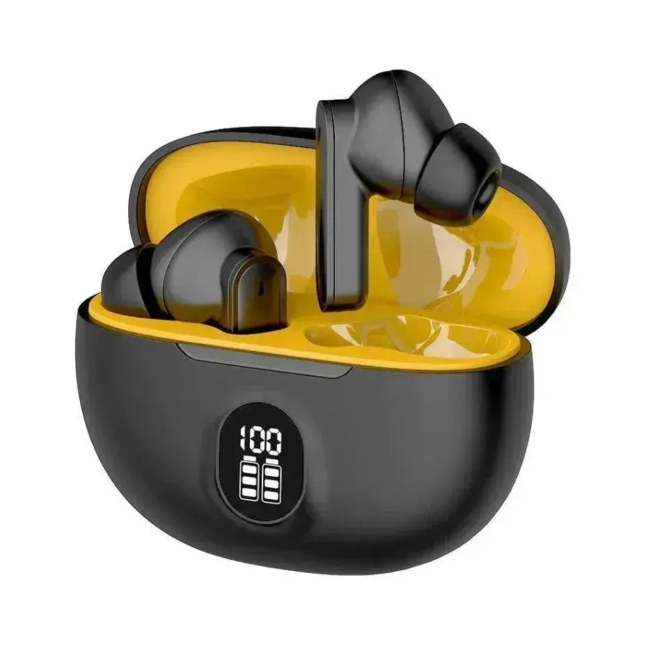Premium TWS Earbuds ANC 108H Battery Black Yellow Gulfluxe