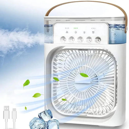 Mini Air Cooler USB Rechargeable White Portable
