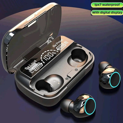 Black Bluetooth Earbuds with Charging Case Gulfluxe