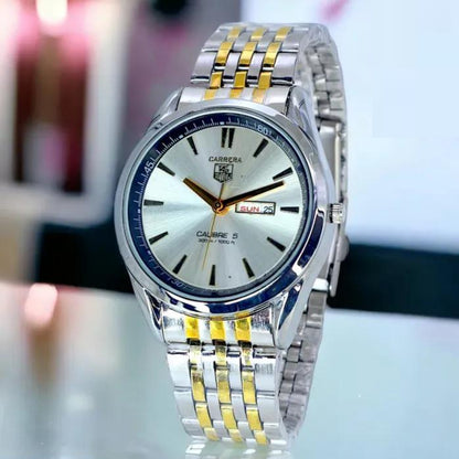 Men's Stainless Steel Quartz Watch 24mm Multicolor Strap