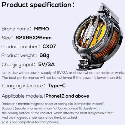 Premium Cooling Radiator for Phones - Black ABS Aluminum Gulfluxe