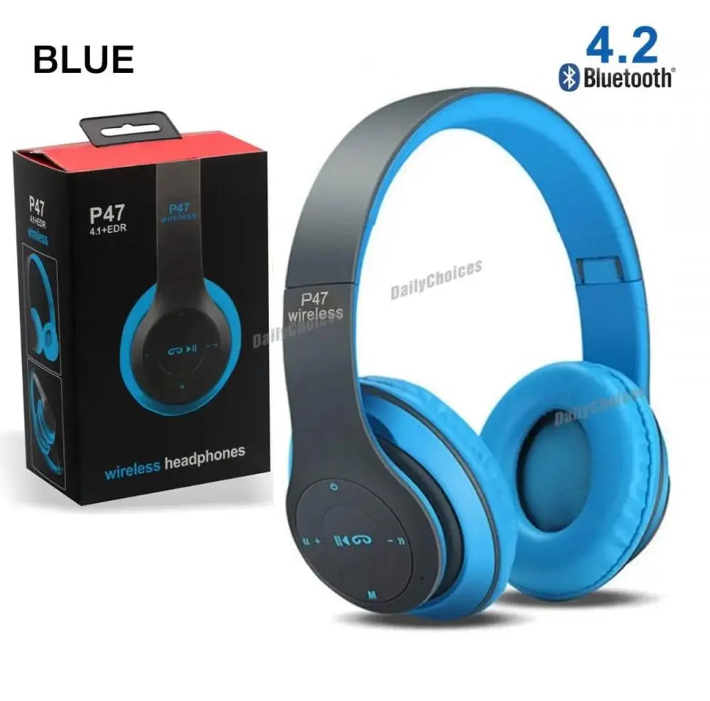 Wireless Stereo Headphones Bluetooth 4.2-5.0 Black White Green Blue Red Gulfluxe