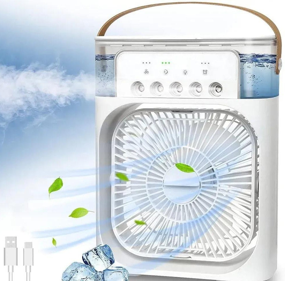Mini Air Cooler USB Rechargeable White Portable