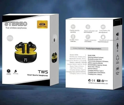 Premium TWS Earbuds ANC 108H Battery Black Yellow Gulfluxe