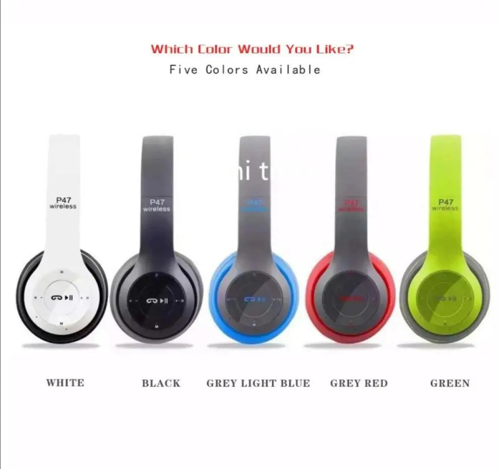 Wireless Stereo Headphones Bluetooth 4.2-5.0 Black White Green Blue Red Gulfluxe