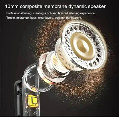 Premium TWS Earbuds ANC 108H Battery Black Yellow Gulfluxe