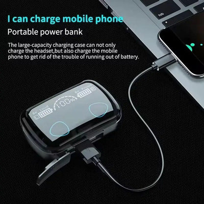 Black Bluetooth Earbuds with Charging Case Gulfluxe